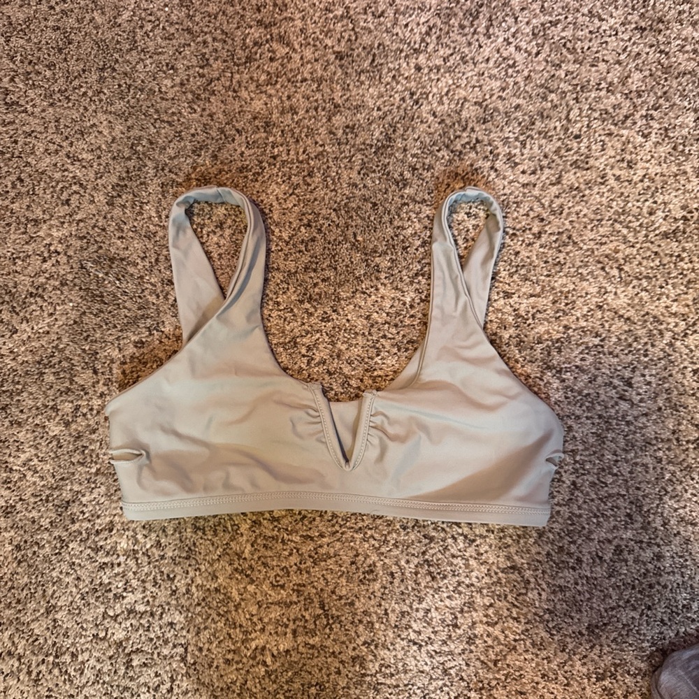 Women's Green Cream Sports Bra